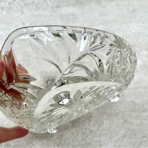 MCM Clear Glass triangular Bowl